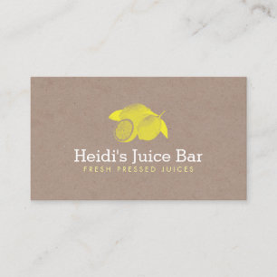 Vintage Art-Illustration der Zitronen auf Pappe Visitenkarte