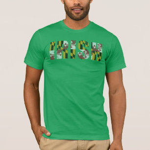 Vintage Art-Iren-Maryland-Staats-Flagge T-Shirt