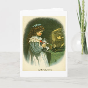 Vintage Art - Kitties Unterricht, Karte