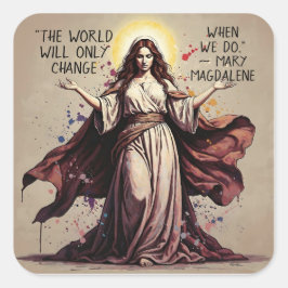 Vintage Art Maria Magdalena Zitat Quadratischer Aufkleber