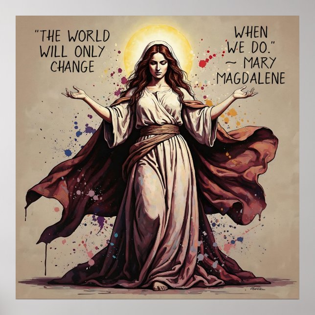 Vintage Art Mary Magdalene Quote  Poster (Vorne)