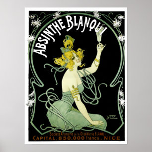 Vintage Art Nouveau Absinthe Blanqui von Nover Poster