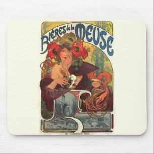 Vintage Art Nouveau Alphonse Mucha Mousepad
