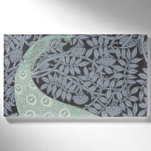 Vintage Art Nouveau Blaue Pfauen-Druck Verneuil Namenschild