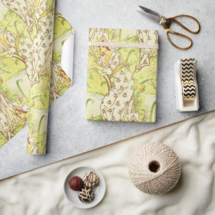 Vintage-Art-Nouveau-Blumen-Feengräfin-Muster Geschenkpapier