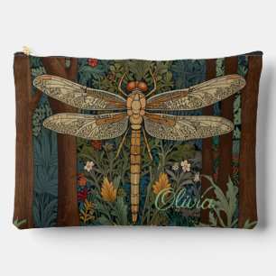 Vintage Art Nouveau boho dragonfly Monogramm Zubehörtasche