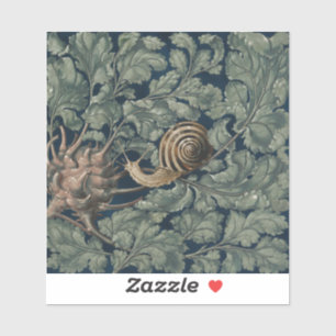 Vintage Art Nouveau Botanische Schnecke Antik Aufkleber