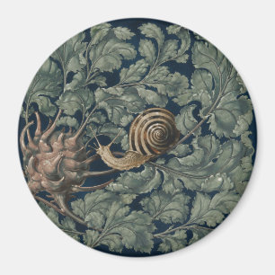 Vintage Art Nouveau Botanische Schnecke Antik Magnet