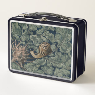 Vintage Art Nouveau Botanische Schnecke Antik Metall Brotdose