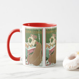 Vintage Art Nouveau Brasserie Fraikin-Courard Bier Tasse