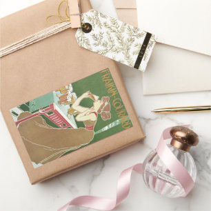 Vintage-Art-Nouveau-Brauerei Fraikin-Courard Bier Rechteckiger Aufkleber