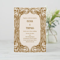 Vintage Art Nouveau Braune Verzierte Hochzeit