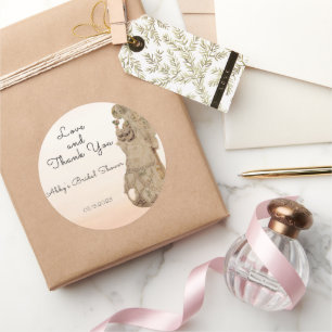 Vintage Art Nouveau Brautparty Dankeschön  Runder Aufkleber