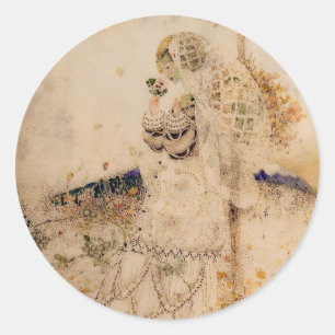 Vintage Art Nouveau Brautparty Heftsticker Runder Aufkleber