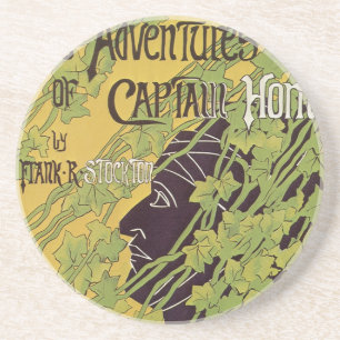 Vintage-Art-Nouveau-Buch, Abenteuer des Kapitän Ho Untersetzer