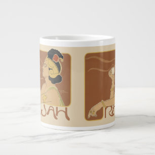 Vintage Art Nouveau Café Rajah, Dame mit Kaffee Jumbo-Tasse