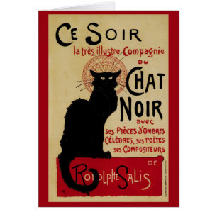 Vintage Art Nouveau, Ce Soir Chat Noir Schwarze Ka