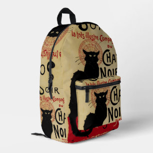 Vintage Art Nouveau, Ce Soir Chat Noir Schwarze Ka Bedruckter Rucksack