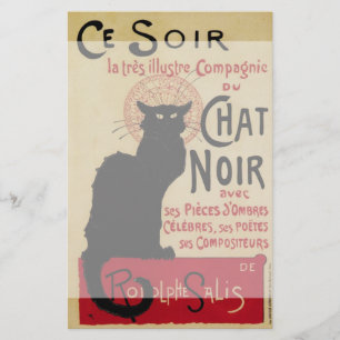 Vintage Art Nouveau, Ce Soir Chat Noir Schwarze Ka Briefpapier