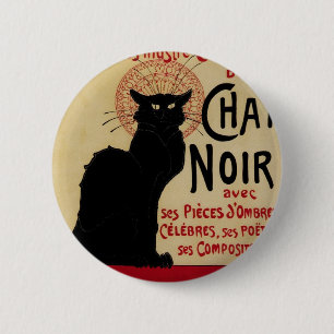 Vintage Art Nouveau, Ce Soir Chat Noir Schwarze Ka Button