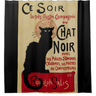 Vintage Art Nouveau, Ce Soir Chat Noir Schwarze Ka Duschvorhang