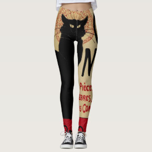 Vintage Art Nouveau, Ce Soir Chat Noir Schwarze Ka Leggings