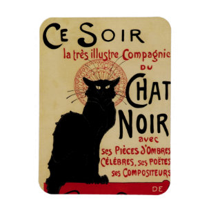 Vintage Art Nouveau, Ce Soir Chat Noir Schwarze Ka Magnet