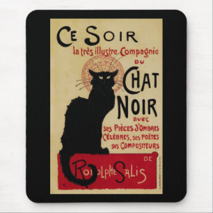 Vintage Art Nouveau, Ce Soir Chat Noir Schwarze Ka Mousepad