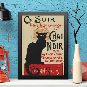 Vintage Art Nouveau, Ce Soir Chat Noir Schwarze Ka Poster