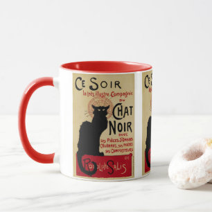 Vintage Art Nouveau, Ce Soir Chat Noir Schwarze Ka Tasse