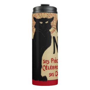 Vintage Art Nouveau, Ce Soir Chat Noir Schwarze Ka Thermosbecher