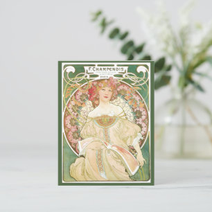 Vintage Art Nouveau, Champenois von Alphonse Mucha Einladung