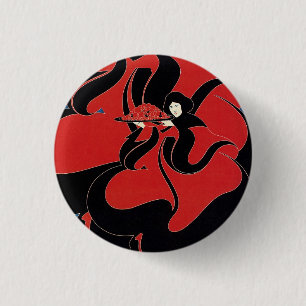Vintage Art Nouveau Chap Book Erntedankfest Button