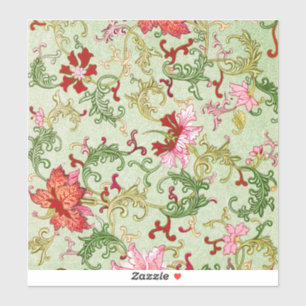 Vintage Art Nouveau Chinesische Blumenmuster Chino Aufkleber