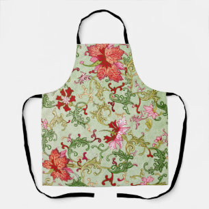 Vintage Art Nouveau Chinesische Blumenmuster Chino Schürze