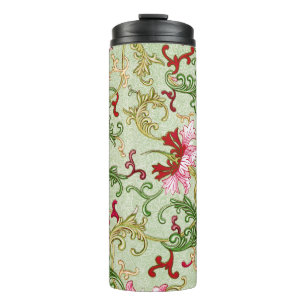 Vintage Art Nouveau Chinesische Blumenmuster Chino Thermosbecher