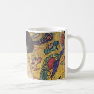 Vintage-Art-Nouveau-Dame-mit-Fächer-Gemälde Kaffeetasse