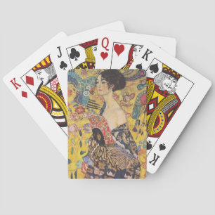 Vintage-Art-Nouveau-Dame-mit-Fächer-Gemälde Spielkarten