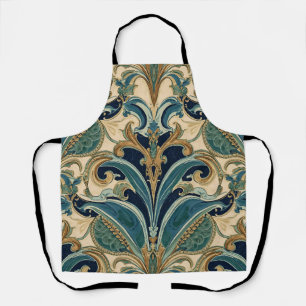 Vintage Art Nouveau Deco Majolika Blumen Craftsman Schürze