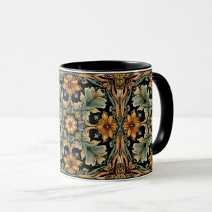Vintage Art Nouveau Deco Majolika Blumenkunst Hand Tasse