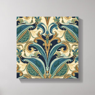 Vintage Art Nouveau Deco Majolika Floral Craftsman Leinwanddruck