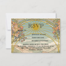 Vintage Art Nouveau Deko QR Code Wedding Website
