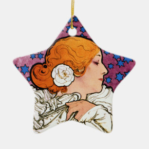 Vintage Art Nouveau Dekoration Ornament von Mucha