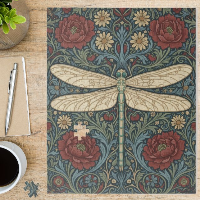 Vintage Art Nouveau Dragonfly Floral Puzzle (Von Creator hochgeladen)