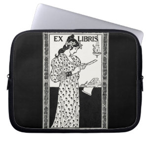 Vintage Art Nouveau Ex Libris Laptopschutzhülle