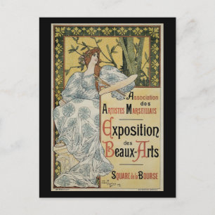 Vintage Art Nouveau, Exposition des Beaux Arts Postkarte