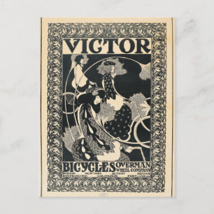Vintage-Art-Nouveau-Fahrrad-Werbekunst Postkarte