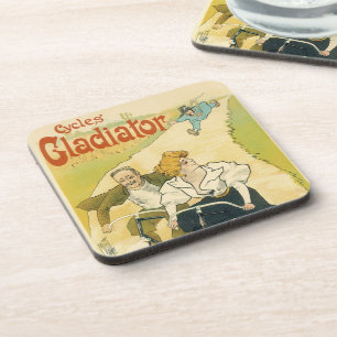 Vintage Art Nouveau, Fahrräder von Gladiator Cycle Getränkeuntersetzer