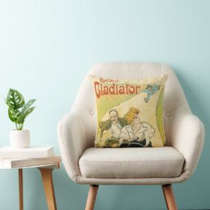 Vintage Art Nouveau, Fahrräder von Gladiator Cycle Kissen