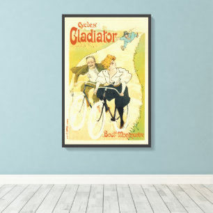 Vintage Art Nouveau, Fahrräder von Gladiator Cycle Leinwanddruck